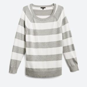 LETY & ME Lynne Pullover White/Light Grey 1X